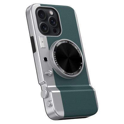 For iPhone 12 Pro 3D Retro Bluetooth Camera Magsafe Mirror Phone Case(Dark Green) - iPhone 12 / 12 Pro Cases by buy2fix | Online Shopping UK | buy2fix