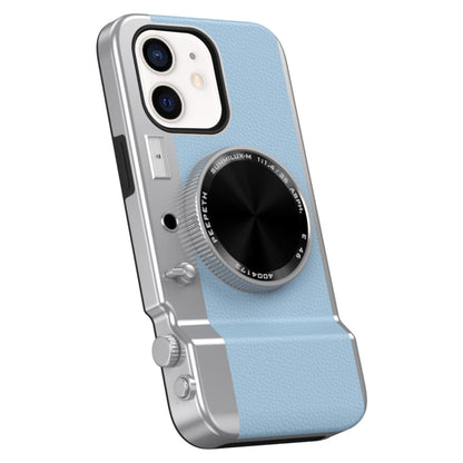 For iPhone 12 3D Retro Bluetooth Camera Magsafe Mirror Phone Case(Light Blue) - iPhone 12 / 12 Pro Cases by buy2fix | Online Shopping UK | buy2fix