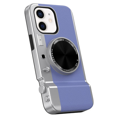For iPhone 12 3D Retro Bluetooth Camera Magsafe Mirror Phone Case(Purple Blue) - iPhone 12 / 12 Pro Cases by buy2fix | Online Shopping UK | buy2fix