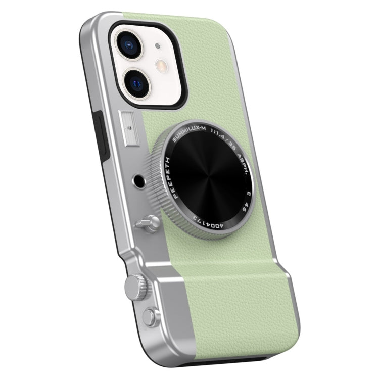 For iPhone 12 3D Retro Bluetooth Camera Magsafe Mirror Phone Case(Light Green) - iPhone 12 / 12 Pro Cases by buy2fix | Online Shopping UK | buy2fix