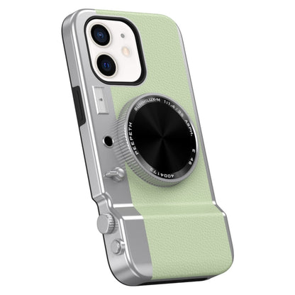 For iPhone 12 3D Retro Bluetooth Camera Magsafe Mirror Phone Case(Light Green) - iPhone 12 / 12 Pro Cases by buy2fix | Online Shopping UK | buy2fix