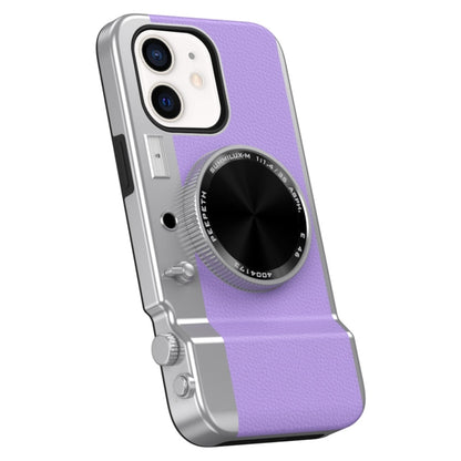 For iPhone 12 3D Retro Bluetooth Camera Magsafe Mirror Phone Case(Lavender Purple) - iPhone 12 / 12 Pro Cases by buy2fix | Online Shopping UK | buy2fix