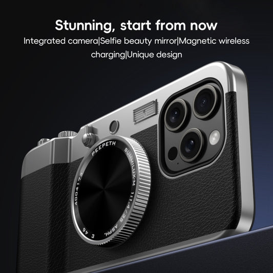 For iPhone 14 Pro Max 3D Retro Bluetooth Camera Magsafe Mirror Phone Case(Black) - iPhone 14 Pro Max Cases by buy2fix | Online Shopping UK | buy2fix