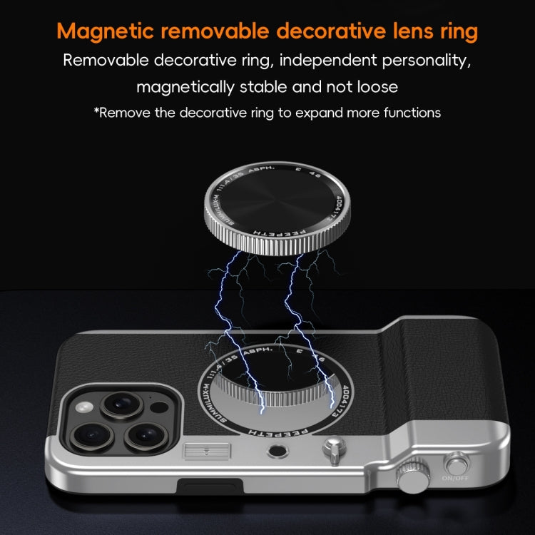 For iPhone 14 Pro 3D Retro Bluetooth Camera Magsafe Mirror Phone Case(Dark Purple) - iPhone 14 Pro Cases by buy2fix | Online Shopping UK | buy2fix