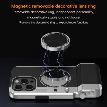 For iPhone 14 Pro 3D Retro Bluetooth Camera Magsafe Mirror Phone Case(Dark Purple) - iPhone 14 Pro Cases by buy2fix | Online Shopping UK | buy2fix