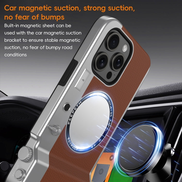 For iPhone 15 Pro 3D Retro Bluetooth Camera Magsafe Mirror Phone Case(Lavender Purple) - iPhone 15 Pro Cases by buy2fix | Online Shopping UK | buy2fix