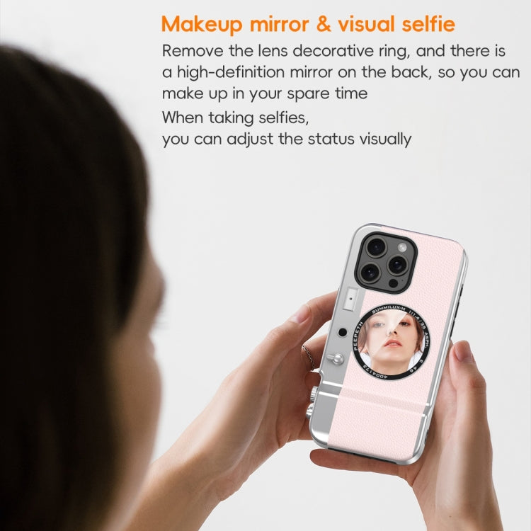 For iPhone 12 3D Retro Bluetooth Camera Magsafe Mirror Phone Case(Lavender Purple) - iPhone 12 / 12 Pro Cases by buy2fix | Online Shopping UK | buy2fix