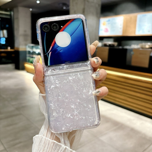 For Motorola Razr 40 Ultra Pearlescent Shell Texture Phone Case(Pink) by buy2fix