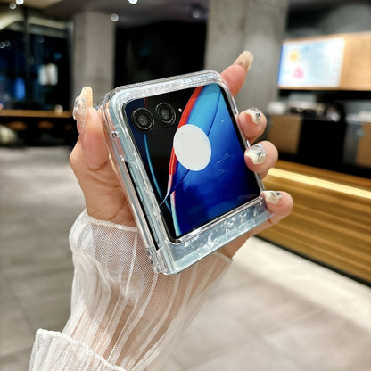 For Motorola Razr 50 Pearlescent Shell Texture Phone Case(White) by buy2fix