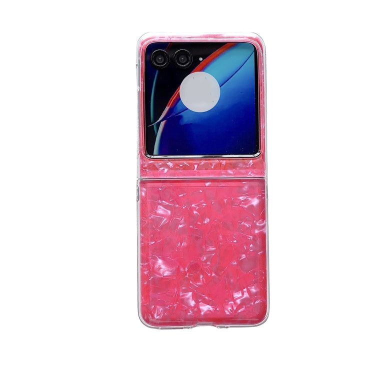 For Motorola Razr 50 Pearlescent Shell Texture Phone Case(Red) by buy2fix