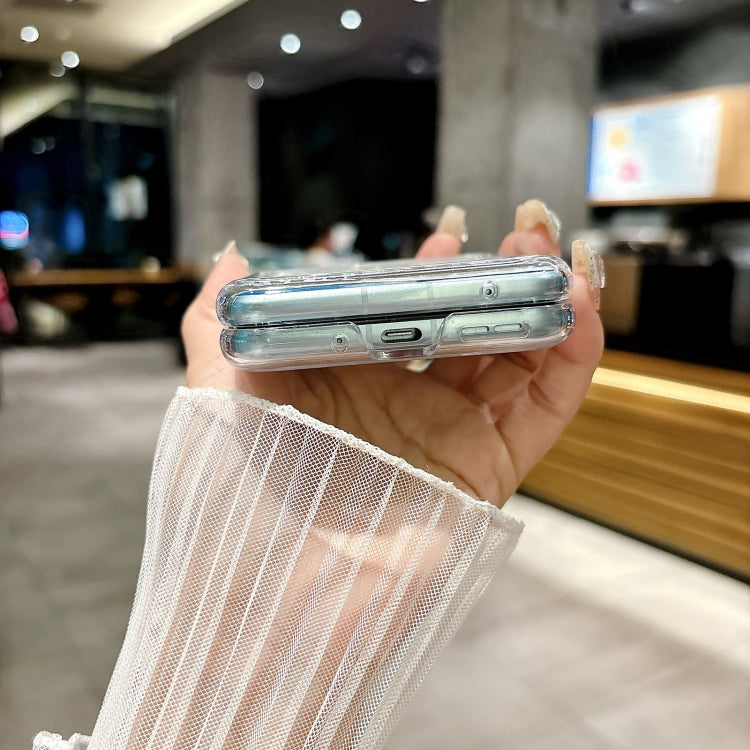 For Motorola Razr 50 Pearlescent Shell Texture Phone Case(Beige) by buy2fix