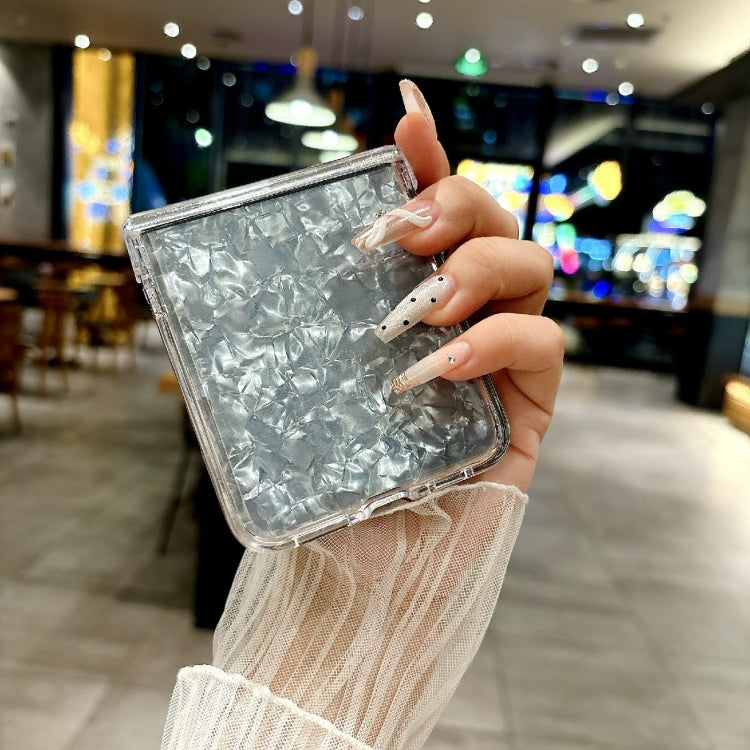 For Motorola Razr 50 Ultra Pearlescent Shell Texture Phone Case(White) by buy2fix