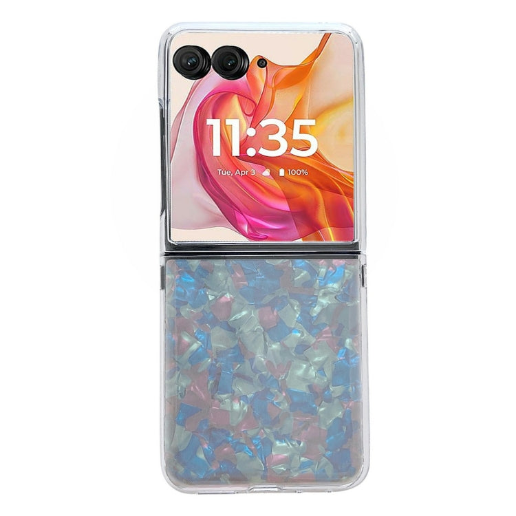 For Motorola Razr 50 Ultra Pearlescent Shell Texture Phone Case(Beige) by buy2fix