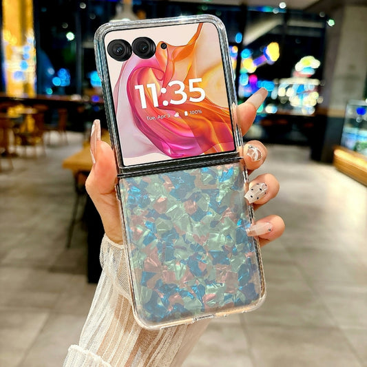 For Motorola Razr 50 Ultra Pearlescent Shell Texture Phone Case(Beige) by buy2fix