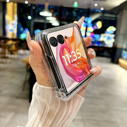 For Motorola Razr 50 Ultra Pearlescent Shell Texture Phone Case(Beige) by buy2fix