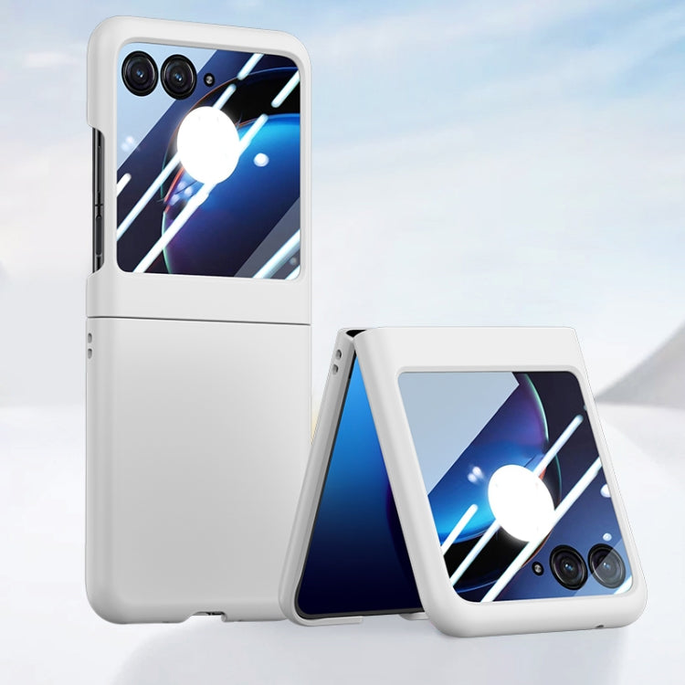 For Motorola Razr 50 Integrated PC Skin Feel Shockproof Phone Case(White) by buy2fix