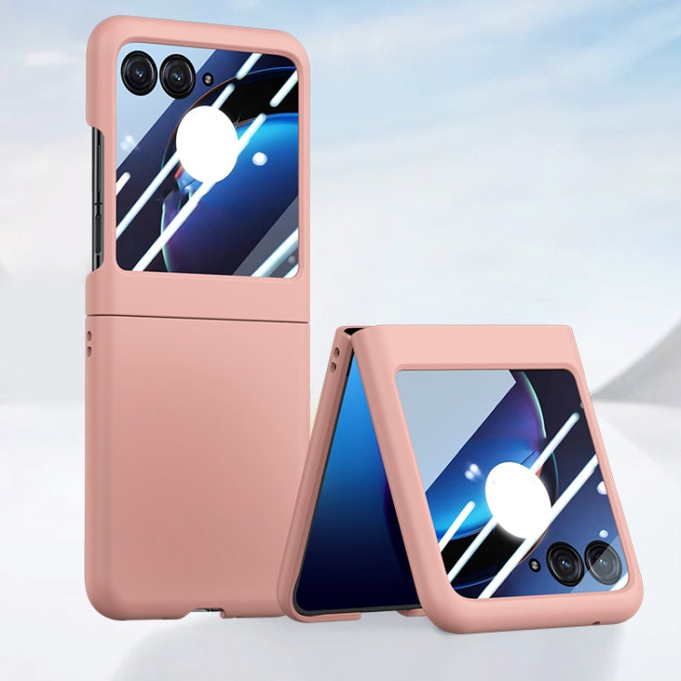 For Motorola Razr 50 Integrated PC Skin Feel Shockproof Phone Case(Pink) by buy2fix