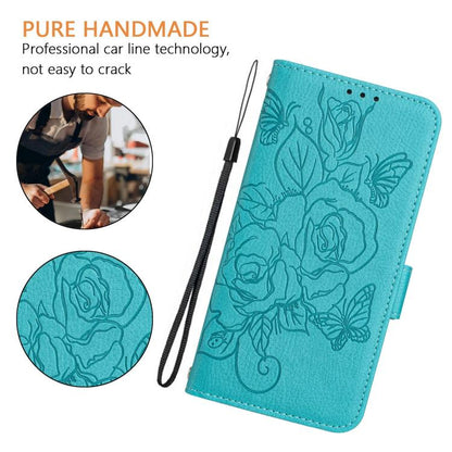 For Google Pixel 10 5G / 10 Pro 5G Global Embossed Rose RFID Anti-theft Leather Phone Case(Light Blue) - Google Cases by buy2fix | Online Shopping UK | buy2fix