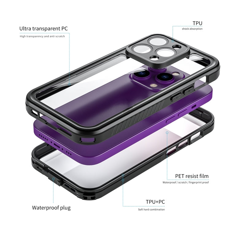 For iPhone 14 Pro RedPepper Shockproof IP68 Waterproof PC + TPU Protective Case(Black) - iPhone 14 Pro Cases by RedPepper | Online Shopping UK | buy2fix