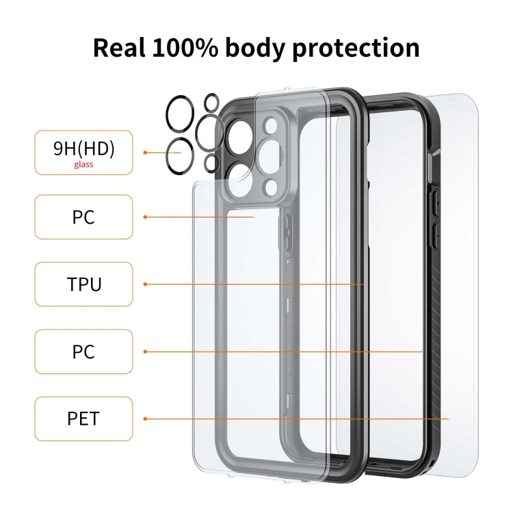 For iPhone 14 Plus RedPepper Shockproof IP68 Waterproof PC + TPU Protective Case(Black) - iPhone 14 Plus Cases by RedPepper | Online Shopping UK | buy2fix