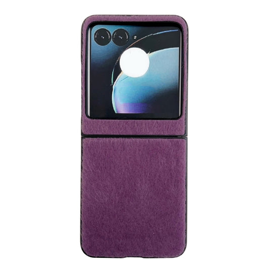 For Motorola Razr 50 Mink Plush PC Phone Case(Purple) - Motorola Cases by buy2fix | Online Shopping UK | buy2fix