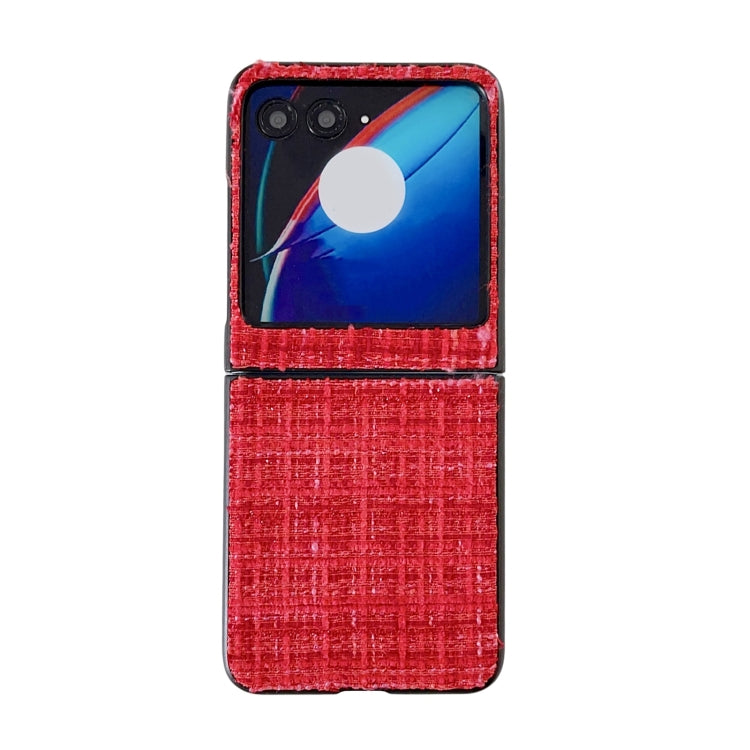 For Motorola Razr 50 Fabric Folding PC Phone Case(Red) by buy2fix