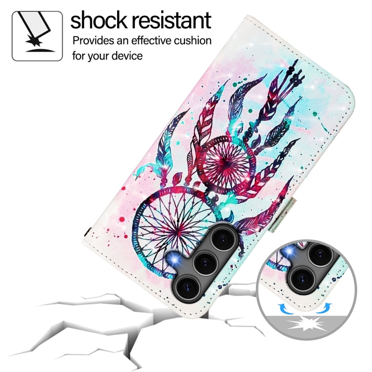 For Samsung Galaxy S25+ 5G 3D Painting Horizontal Flip Leather Phone Case(Color Drop Wind Chimes) by buy2fix