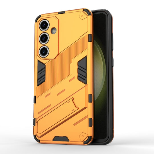 For Samsung Galaxy S24 FE 5G Punk Armor 2 in 1 PC + TPU Shockproof Phone Case with Invisible Holder(Orange)