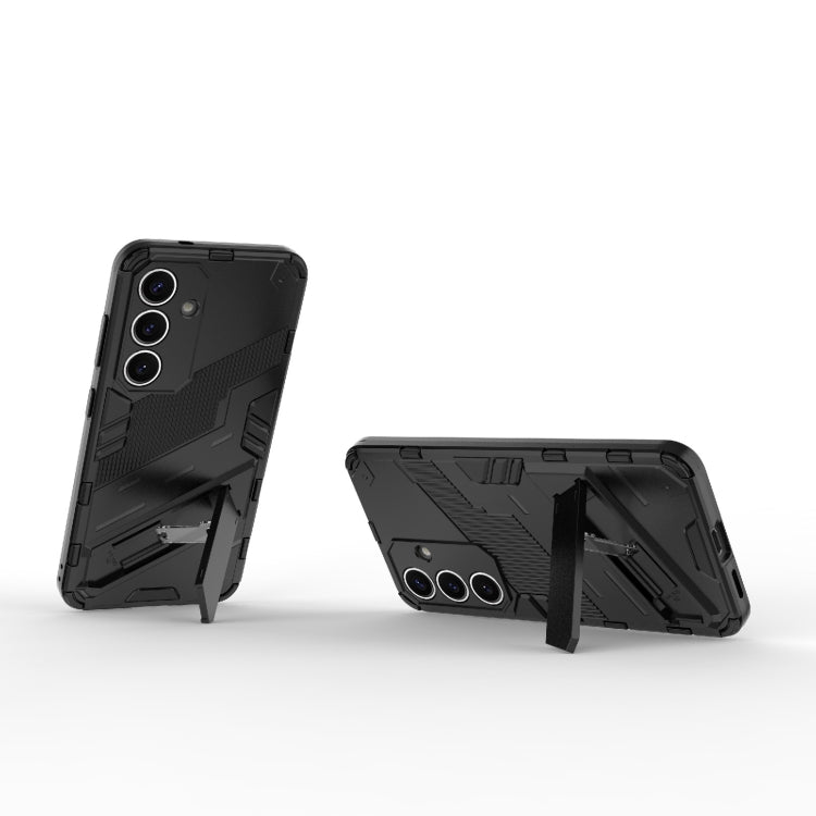 For Samsung Galaxy S25 5G Punk Armor 2 in 1 PC + TPU Shockproof Phone Case with Invisible Holder(Black) by buy2fix