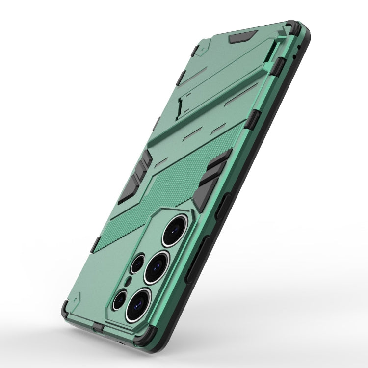 For Samsung Galaxy S25 Ultra 5G Punk Armor 2 in 1 PC + TPU Shockproof Phone Case with Invisible Holder(Green) by buy2fix