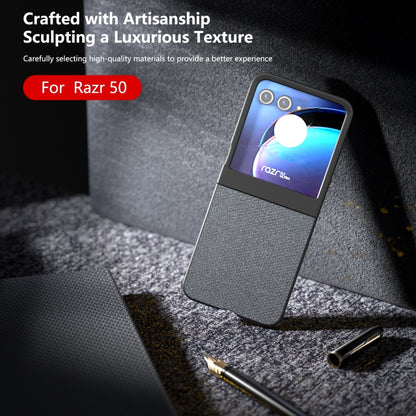 For Motorola Razr 50 Diamond Series Black Edge Phone Case(Black) by buy2fix