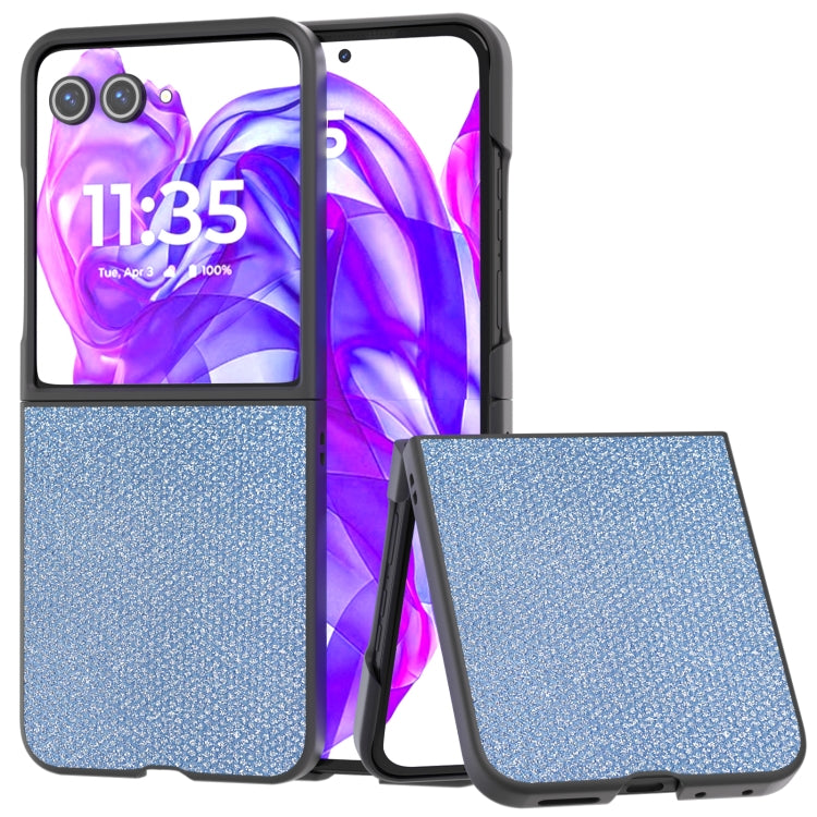 For Motorola Razr 50 Ultra Diamond Series Black Edge Phone Case(Sapphire Blue) by buy2fix