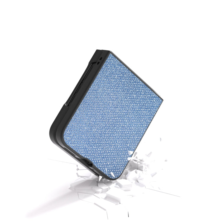 For Motorola Razr 50 Ultra Diamond Series Black Edge Phone Case(Sapphire Blue) by buy2fix