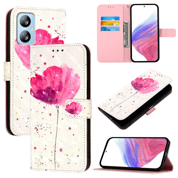 For Blackview A52 3D Painting Horizontal Flip Leather Phone Case(Flower) - More Brand by buy2fix | Online Shopping UK | buy2fix