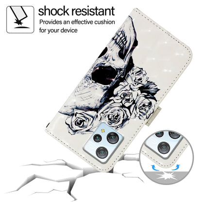 For Blackview A53 3D Painting Horizontal Flip Leather Phone Case(Skull) - More Brand by buy2fix | Online Shopping UK | buy2fix