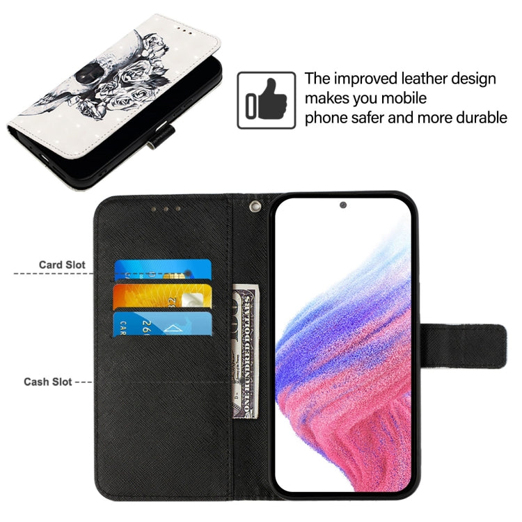 For Blackview Wave 6C 3D Painting Horizontal Flip Leather Phone Case(Skull) - More Brand by buy2fix | Online Shopping UK | buy2fix