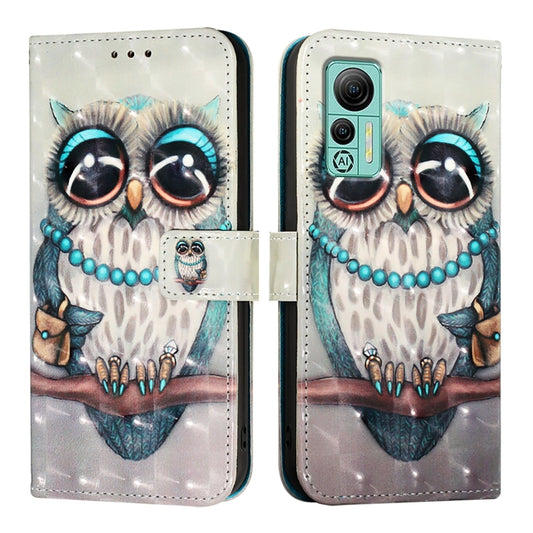 For Ulefone Note 14 3D Painting Horizontal Flip Leather Phone Case(Grey Owl) by buy2fix