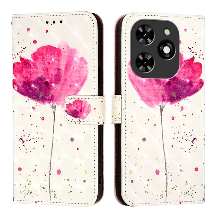 For Tecno Spark Go 2024 / Spark 20C 3D Painting Horizontal Flip Leather Phone Case(Flower) by buy2fix