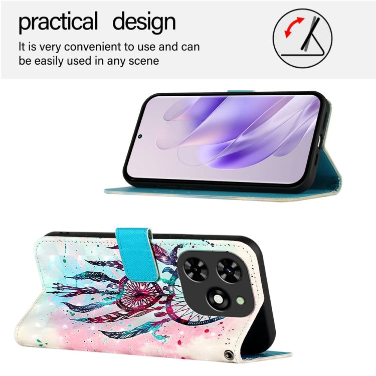For Tecno Spark Go 2024 / Spark 20C 3D Painting Horizontal Flip Leather Phone Case(Color Drop Wind Chimes) by buy2fix