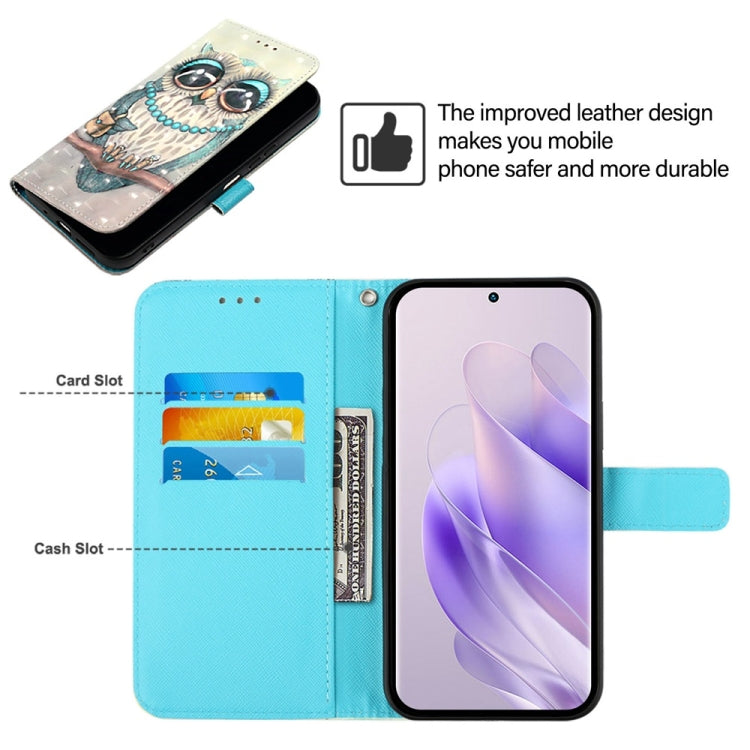 For Tecno Spark Go 2024 / Spark 20C 3D Painting Horizontal Flip Leather Phone Case(Grey Owl) by buy2fix