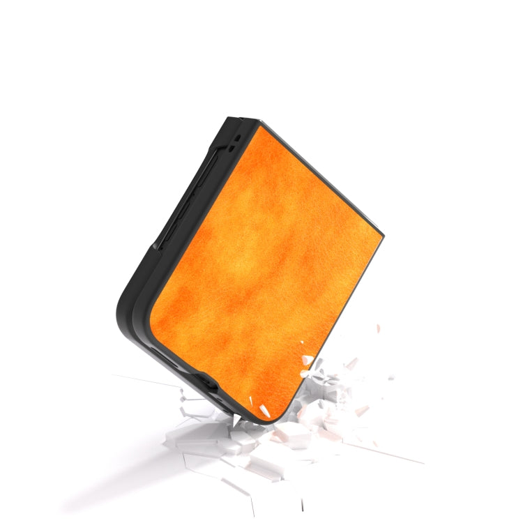 For Motorola Razr 50 Ultra Dual Color Lichi Texture PU Phone Case(Orange) by buy2fix