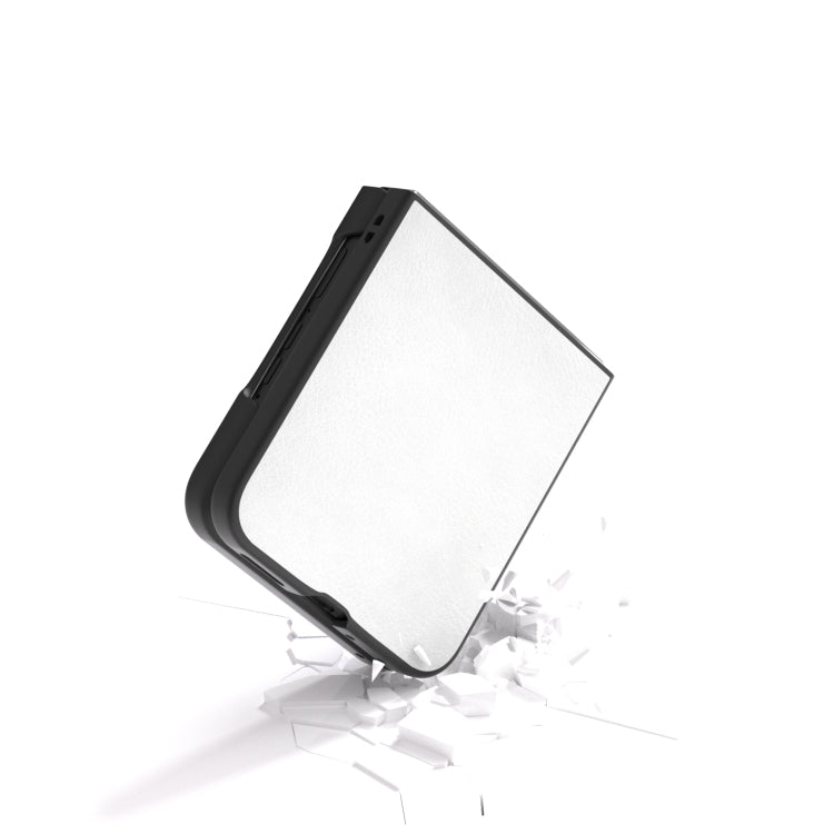 For Motorola Razr 50 Ultra Dual Color Lichi Texture PU Phone Case(White) by buy2fix