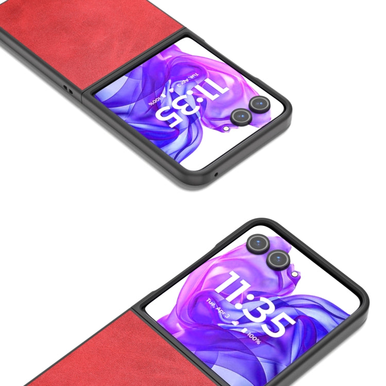 For Motorola Razr 50 Ultra Cowhide Texture PU Phone Case(Red) by buy2fix