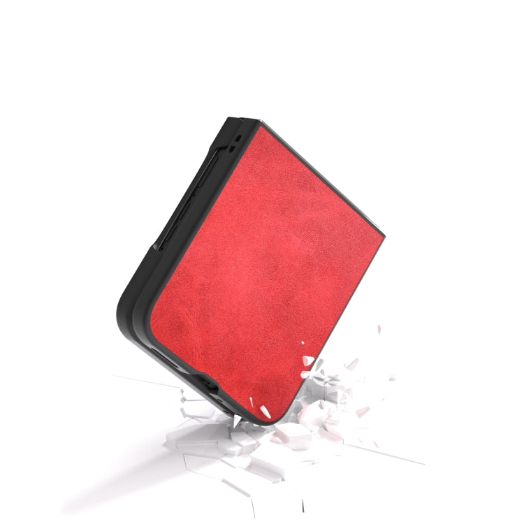 For Motorola Razr 50 Ultra Cowhide Texture PU Phone Case(Red) by buy2fix