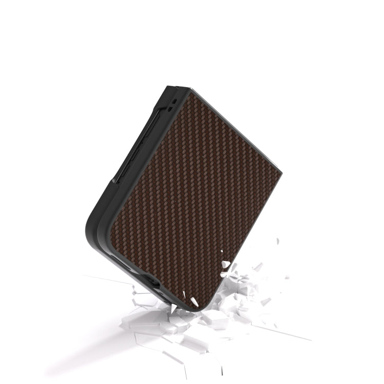 For Motorola Razr 50 Ultra Carbon Fiber Texture Protective Phone Case(Dark Brown) by buy2fix