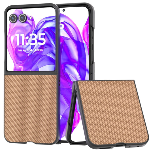 For Motorola Razr 50 Ultra Carbon Fiber Texture Protective Phone Case(Gold) by buy2fix