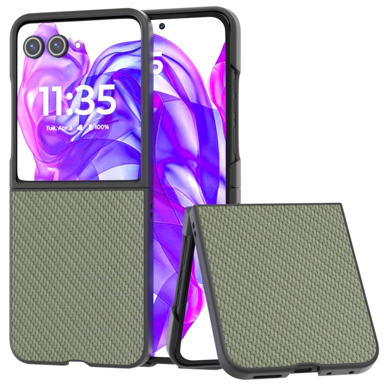 For Motorola Razr 50 Ultra Carbon Fiber Texture Protective Phone Case(Green) by buy2fix