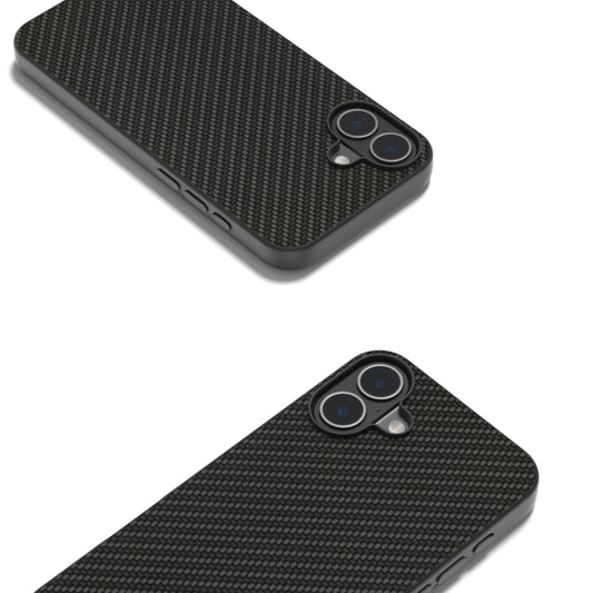 For iPhone 16 Carbon Fiber Texture Protective Phone Case(Black) by buy2fix