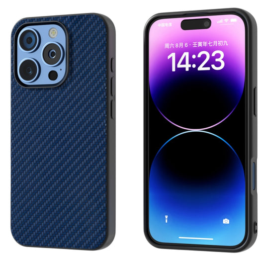 For iPhone 16 Pro Carbon Fiber Texture Protective Phone Case(Dark Blue) - iPhone 16 Pro Cases by buy2fix | Online Shopping UK | buy2fix