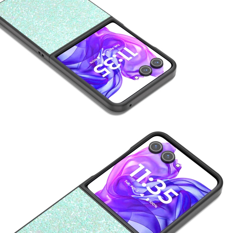 For Motorola Razr 50 Ultra Black Frame Colorful Glitter Phone Case(Light Green) by buy2fix